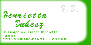 henrietta dukesz business card